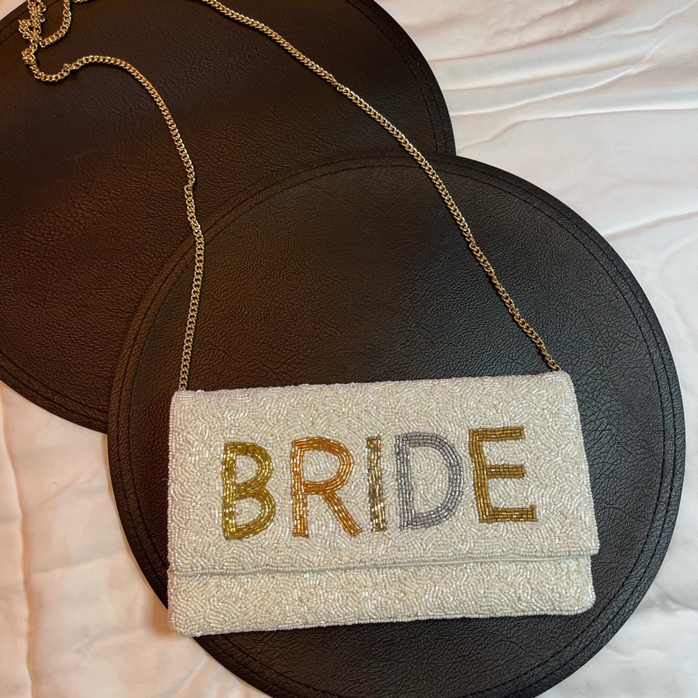 Bride White Beaded Purse